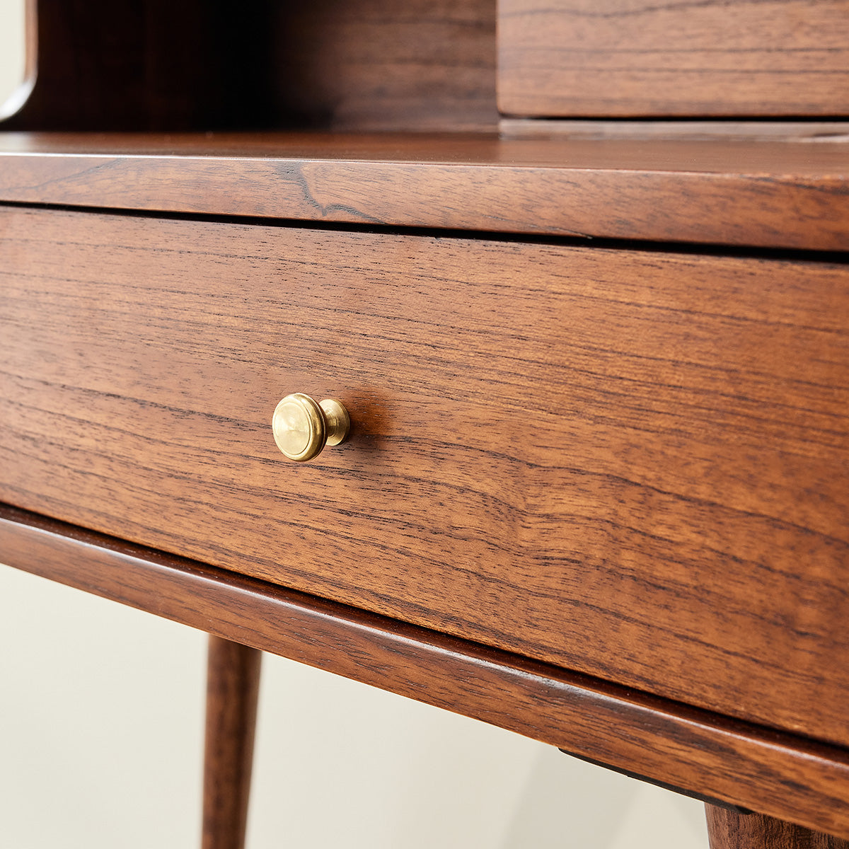 VINTAGE - Tocador escritorio de mindi macizo acabado nogal 90 cm