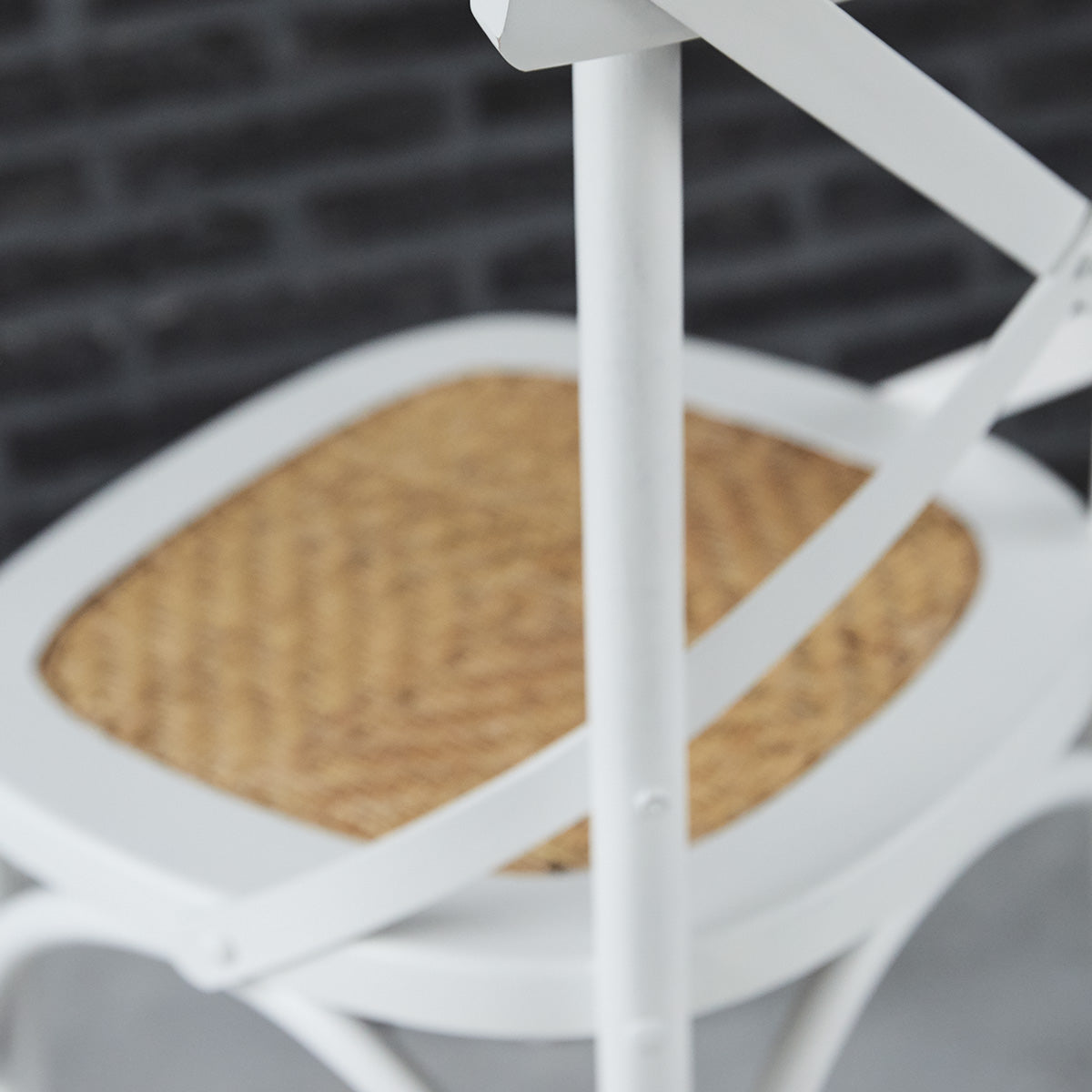 LONDRES - Silla bistró de caoba maciza y ratán blanco