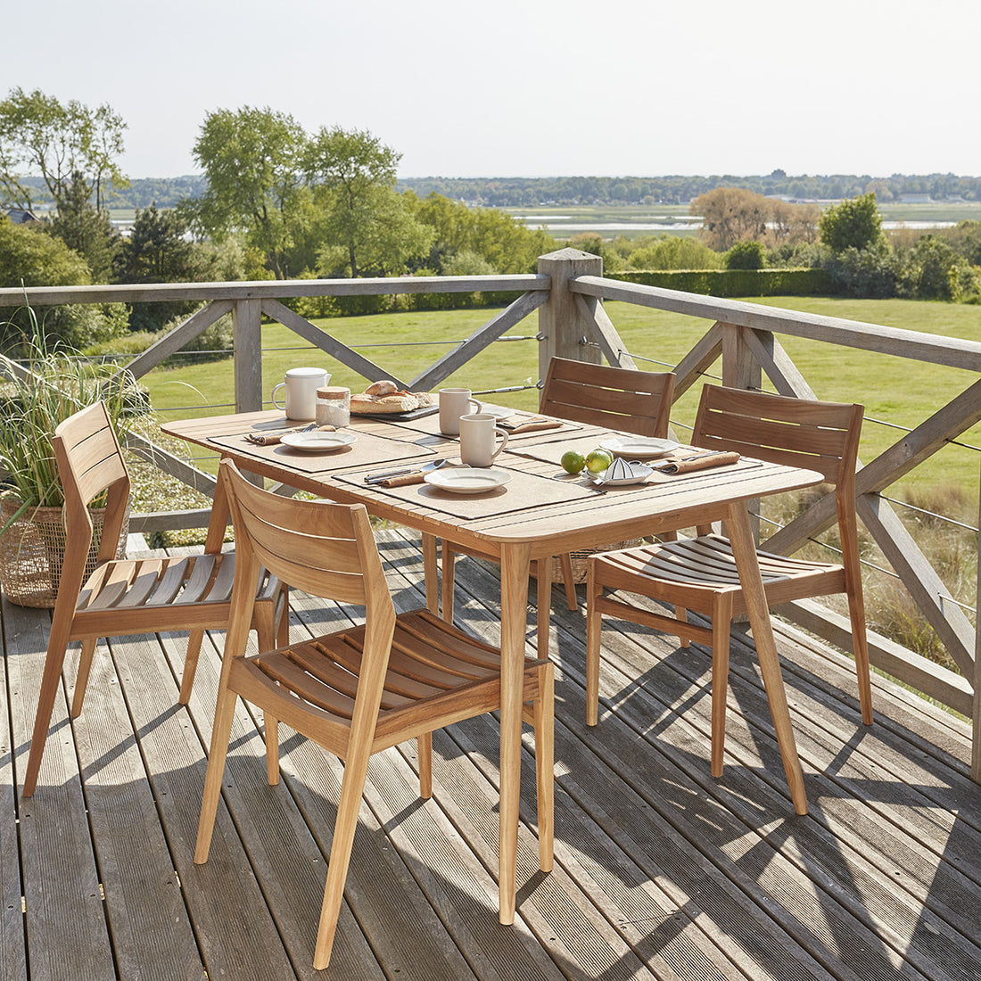 APRIL - Salón de exterior de teca maciza para 4/6 pers.