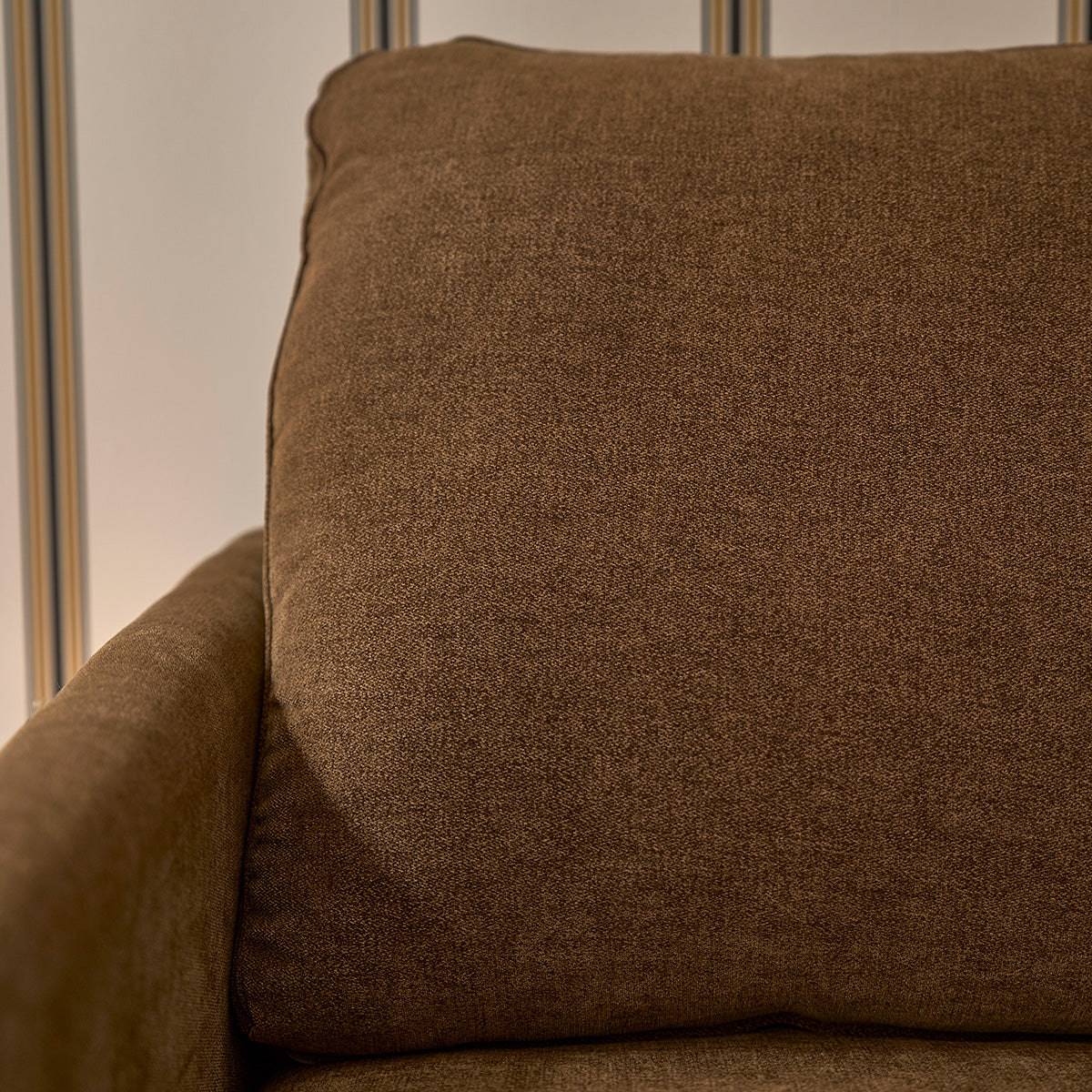 ONDINE - Sofá recto de 3 plazas de madera maciza y tejido de terciopelo color bronce