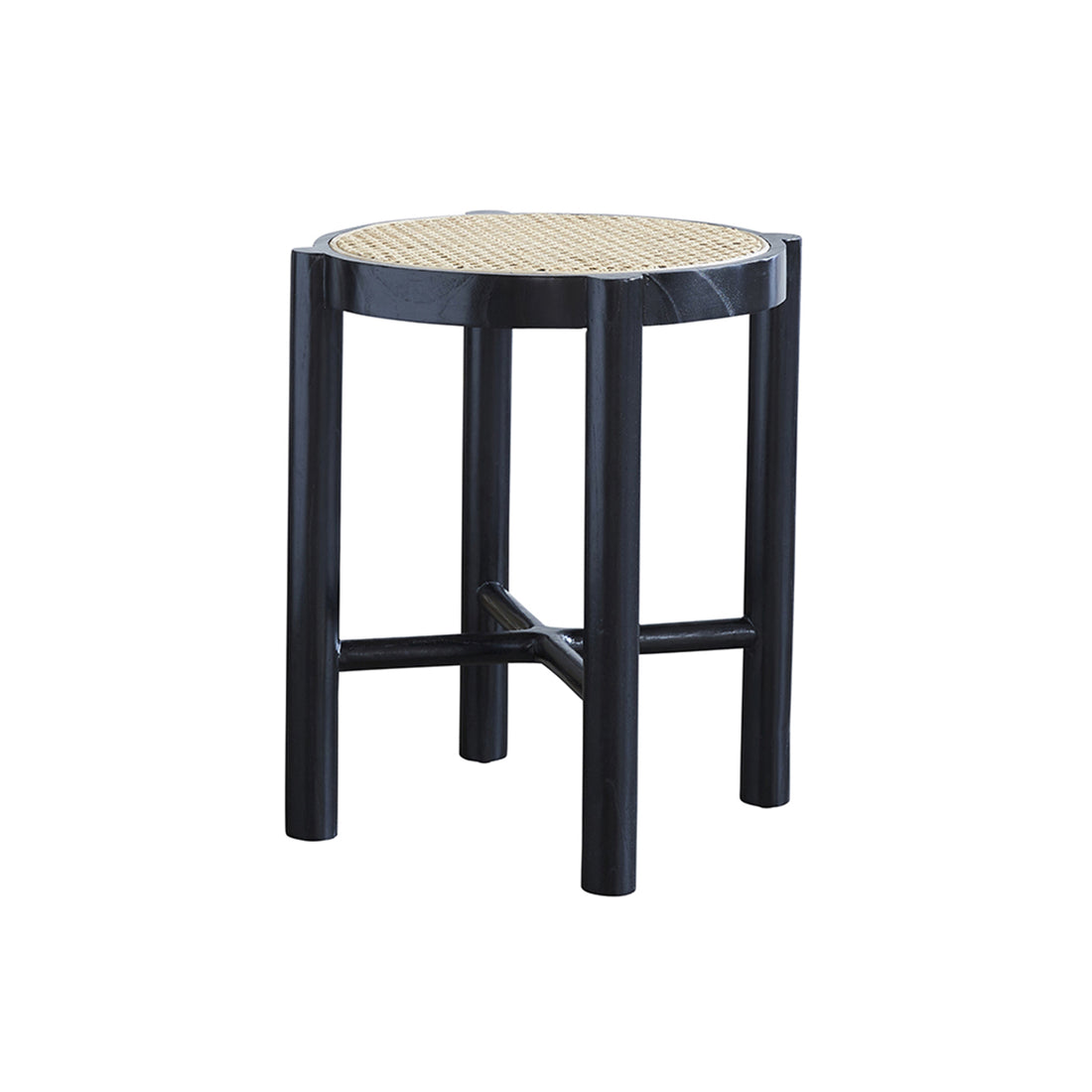 ARON - Mesita de noche de caoba maciza y rejilla 40 cm