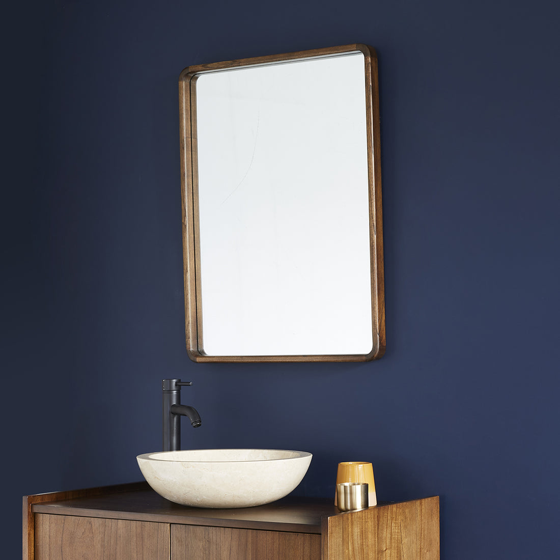 VINTAGE - Espejo de mindi macizo rectangular 80x60 cm