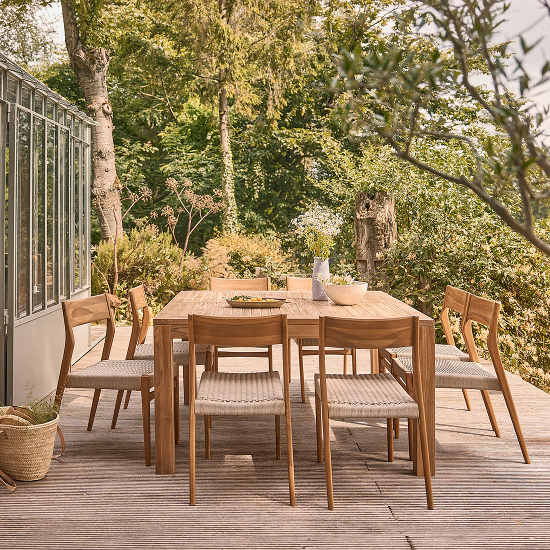 LIVIE - Salón de exterior de teca maciza para 8 pers.