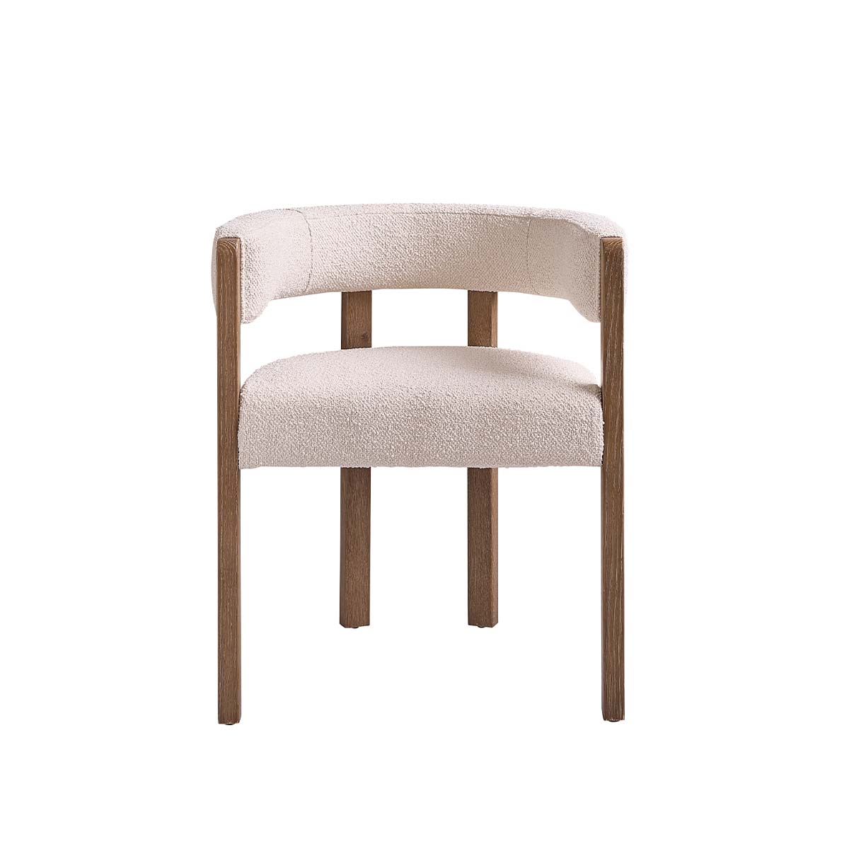 CLÉA - Silla de roble y tejido bouclette