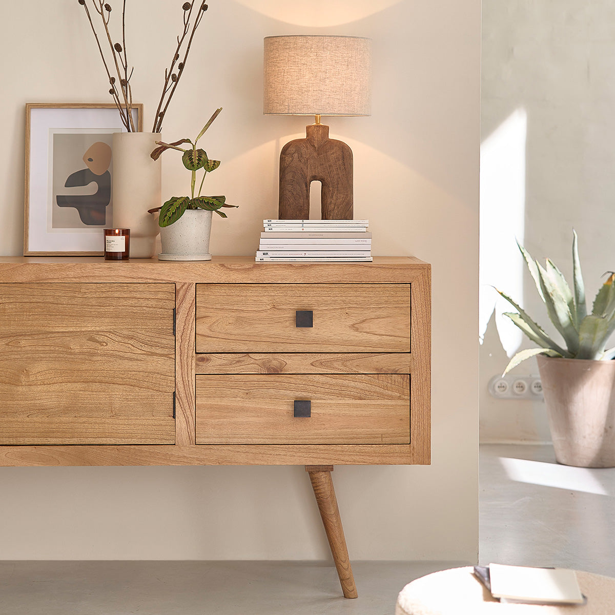 SACHA - Cómoda de mindi macizo 180 cm